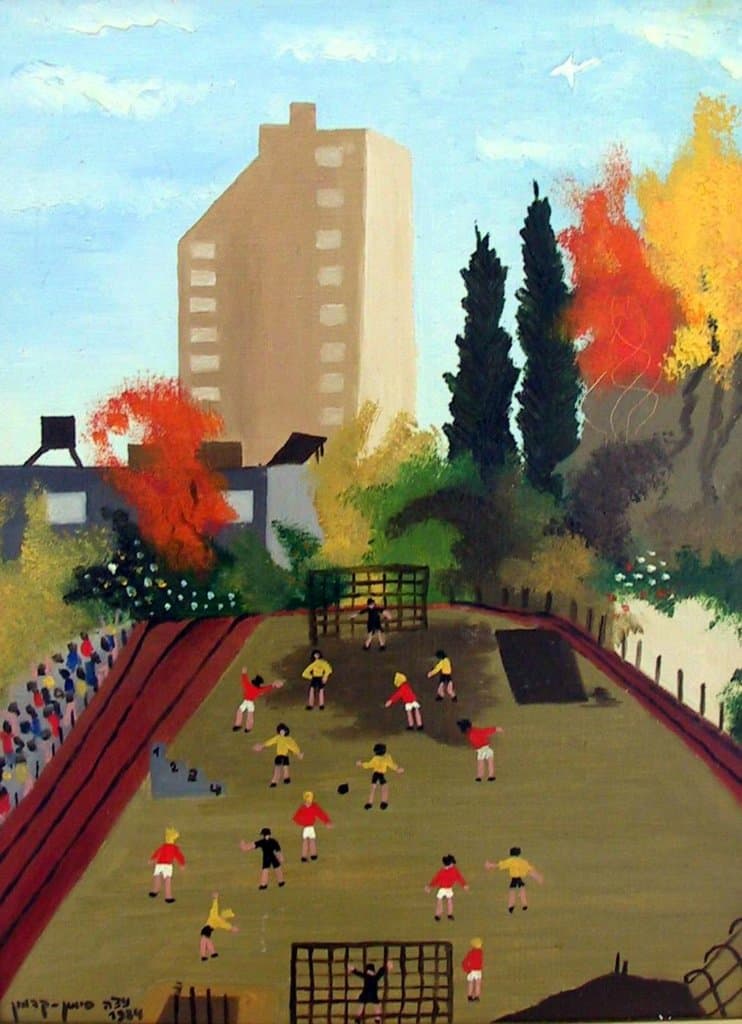 מגרש כדורגל, 1984, שמן על בד, אוסף מוזיאון פתח תקוה לאמנות
